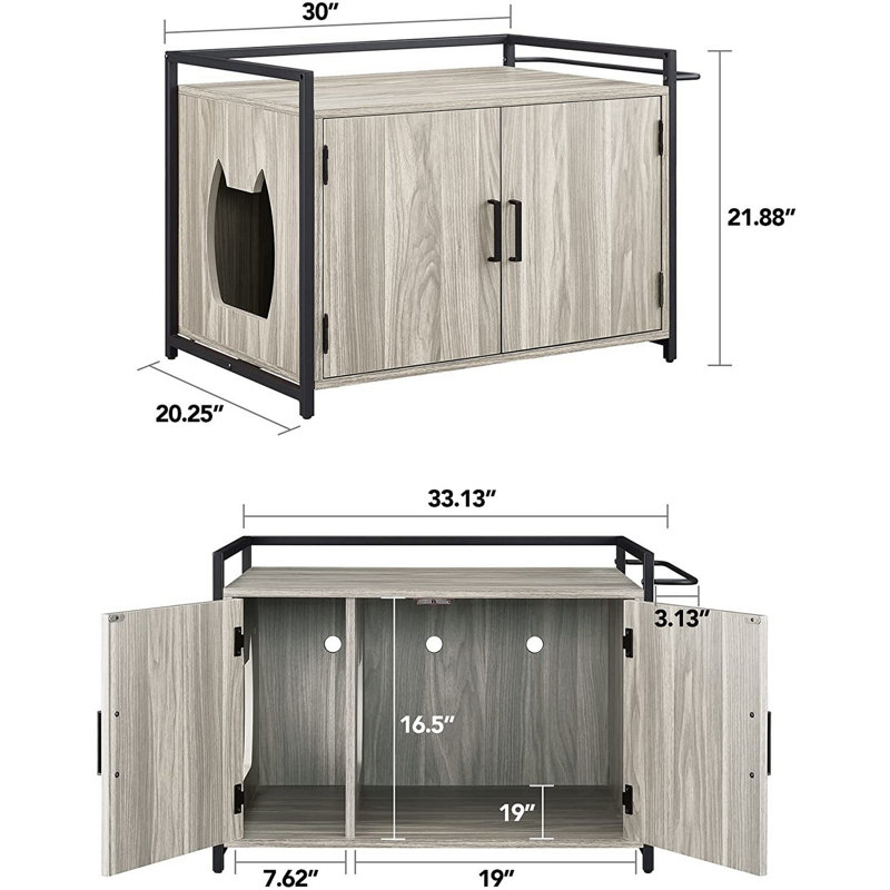 Ciela Litter Box Enclosure, Gray