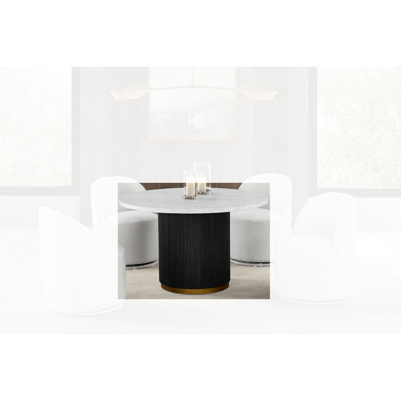 Aanijah Marble Top Round Dining Table