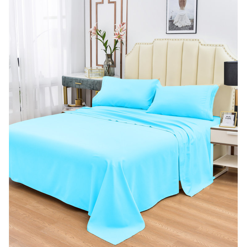  Ensemble de draps 1800 fils en rayonne de bambou, Lavande, Double