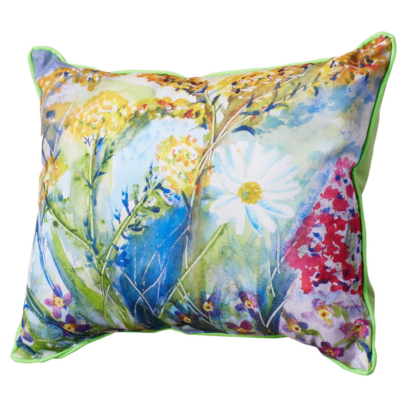  Flower Outdoor Rectangular Throw Pillow
