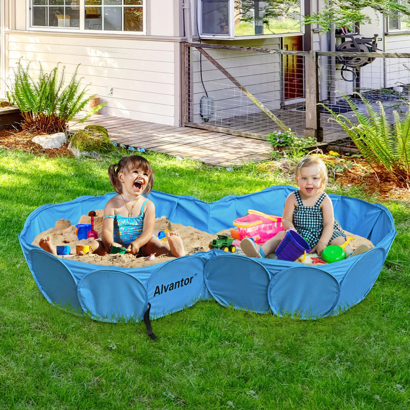 Blue Double Pet Swimming Pool with PVC Frame