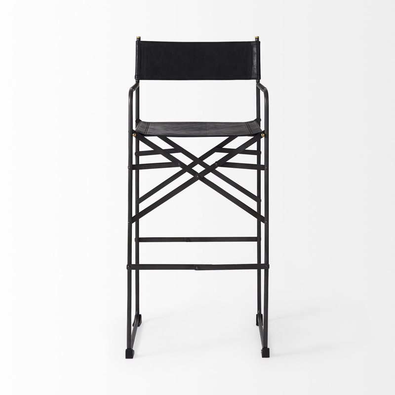 Tabouret de bar en cuir, Noir