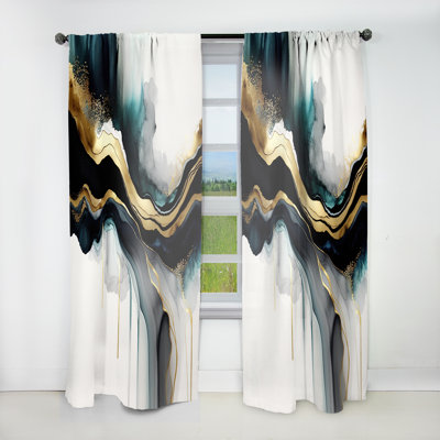 Armutalan - Abstract Marble Marble Room Darkening Curtain - 1 Panels