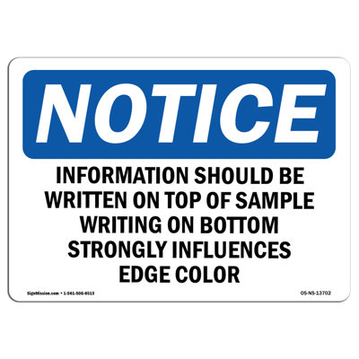 information Should Be Written on Top of Sign