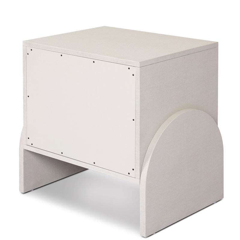Cressida Nightstand-Ivory Painted Linen, Ivory Painted Linen