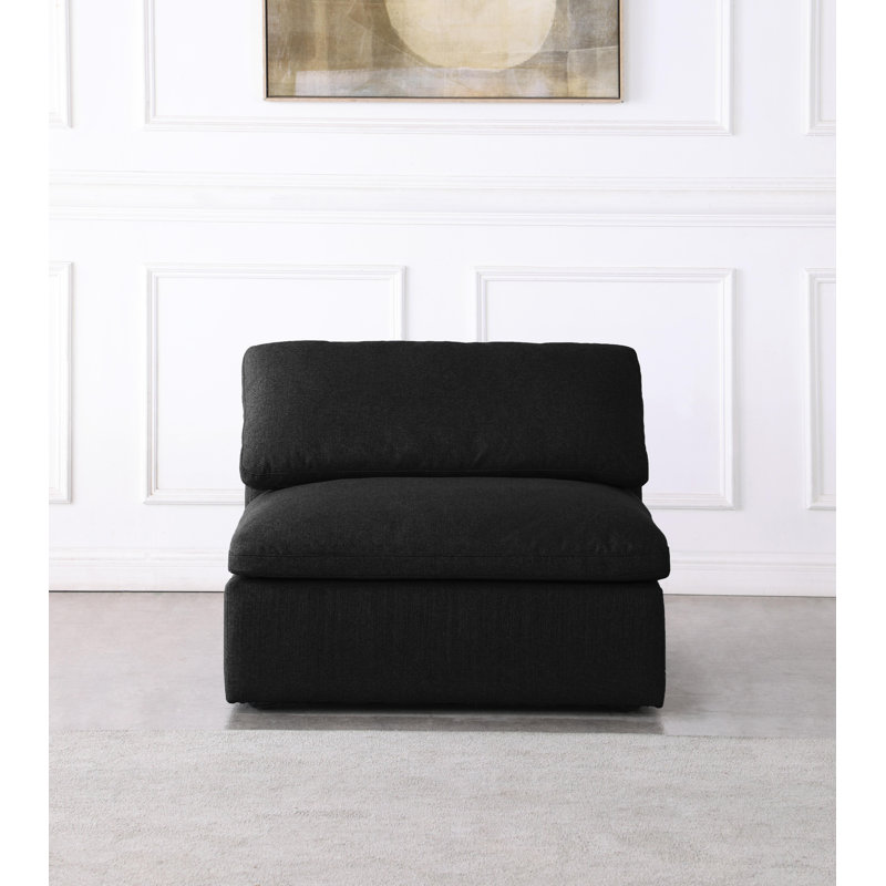 Burrows Upholstered Accent Chair, Black Linen Blend