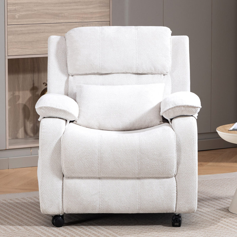 Fauteuil inclinable électrique en chenille de 33,5 po de largeur avec roulettes télécommandées et verrouillables, facile à déplacer et à verrouiller en place
