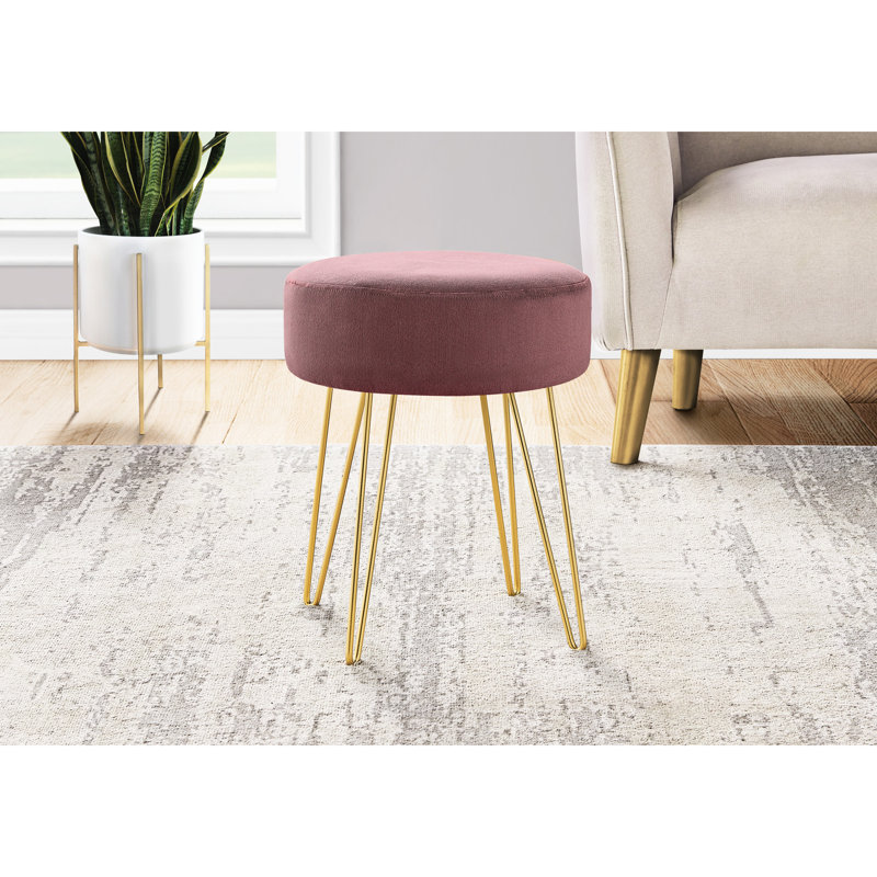 Rose contemporain avec pieds dorés à la mode - Repose-pieds pour une décoration intérieure moderne