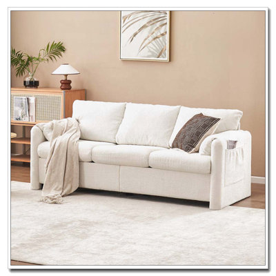 Chenille Fabric 3-Seater Couch