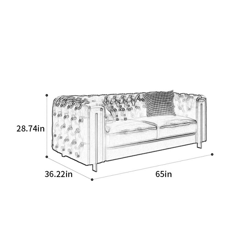 Canapé American, H 28,74 po x l 65 po x P 36,22 po, 2