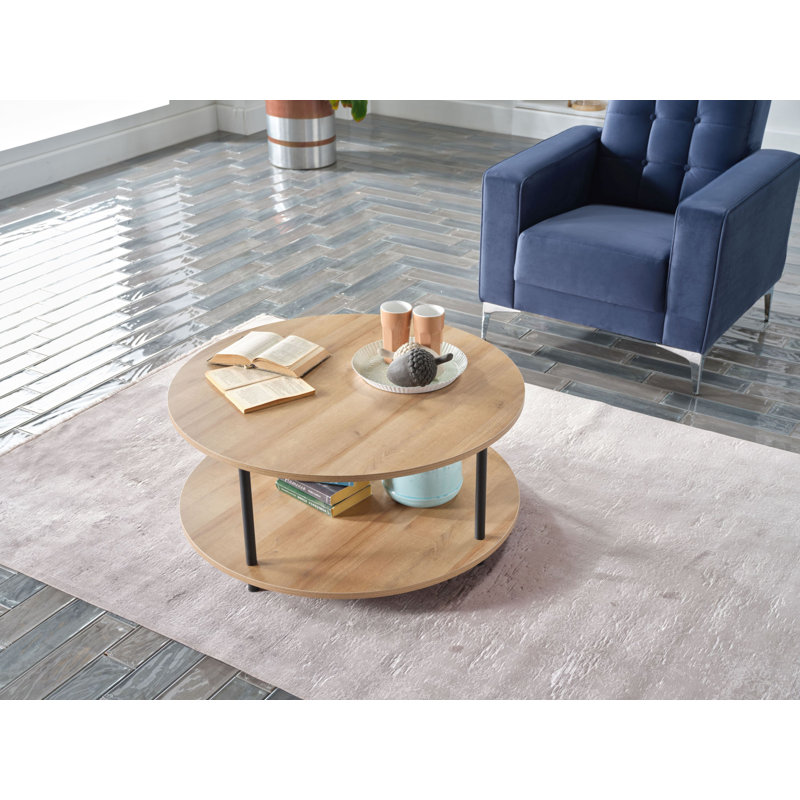 Shept 3 Legs Coffee Table with Storage, Brown