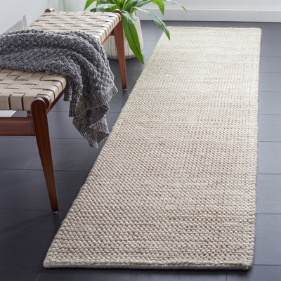 Tapis beige / ivoire en laine touffeté à la main à motif abstrait Almus