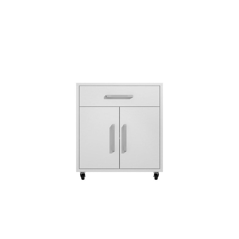 Aseem Single Storage Cabinet ( 34.41'' H x 28.35'' W x 17.72'' D), White Gloss