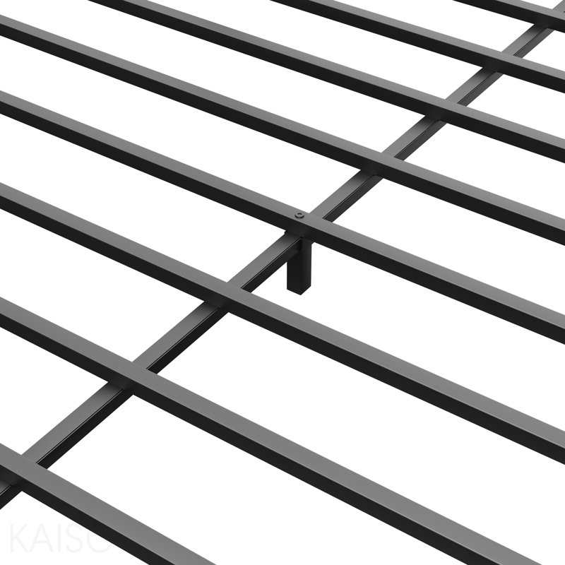Twin Over Full Metal Bunk Bed, Heavy Duty Metal Bunk Bed Frame, Bunk Bed Twin Over Full With Ladder & Full-Length Guardrail For Teens Adults, Noise Free