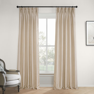 Rideaux occultant en faux taffetas de soie synthétique pour rideaux de chambre à coucher et de salon