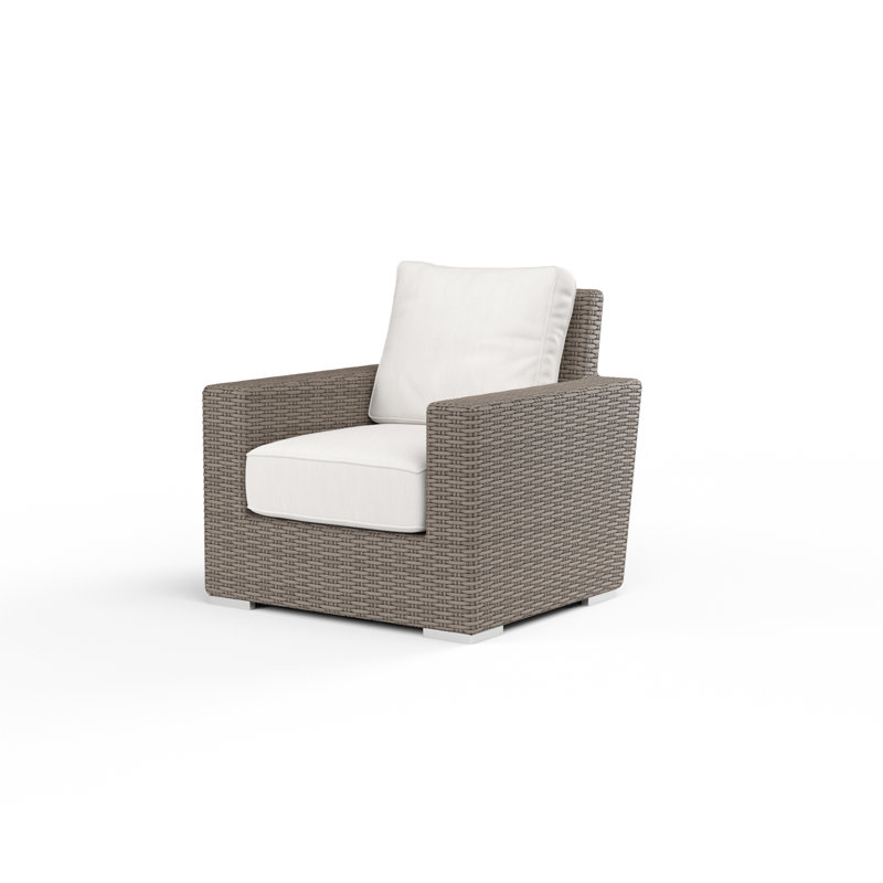 Parris Patio Chair with Sunbrella® Cushion, Canvas Flax Sunbrella® Canvas, Driftwood