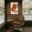 Abstrait, cercles abstraits, fougère, feuilles, tons terreux, reproduction d'art-507376974