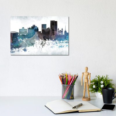 Phoenix Bluish Skylines - Wrapped Canvas Painting