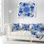 Fleur symétrique bleue fractale - coussin imprimé abstrait-29604110-29604113