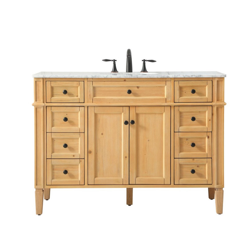 Ensemble de meuble-lavabo simple 48 "Rivers, Bois naturel