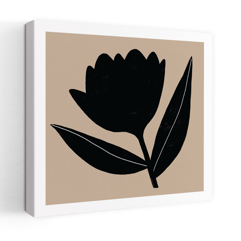 Contemporary Modern Mod Mix 3 avec art floral abstrait, H 18 po x l 18 po