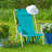 4-Position Recline Beach Chair, 23x21.7x31.5in Mint Green, Steel Frame, Oxford Fabric, 265lbs Capacity-961275455