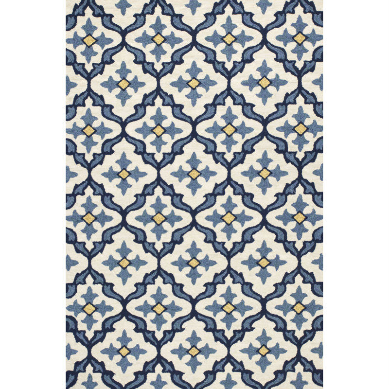 Edinburgh Blue Moroccan Handmade Indoor Outdoor Area Rug, Rectangle 5' x 7'6"