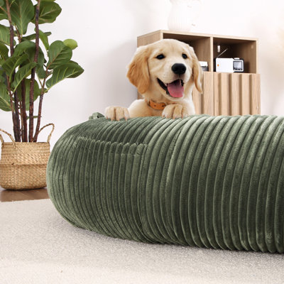 Giant Dog Bed For Adults Lazy Sofa Bed For People And Pets, Washable Corduroy Nap Bed, Oval Design For Ultimate Comfort