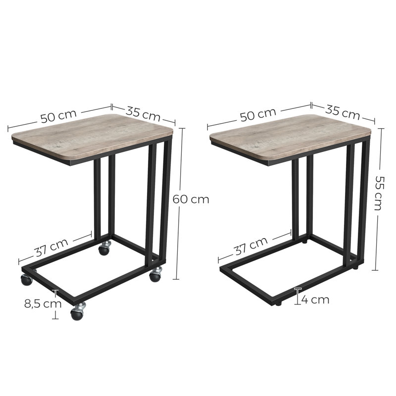 Adamo C Table End Table, Light Ivory/Black