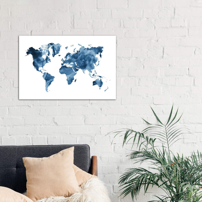 World Map - Wrapped Canvas Print, 101.6 cm H x 66.04 cm W x 3.175 cm D
