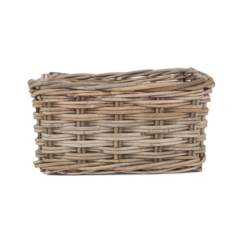 Wicker Rattan Storage Basket, 23cm H x 32cm W x 18cm D