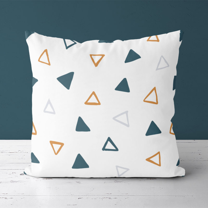 Housse de coussin carré et insert, Blanc / vert / ocre