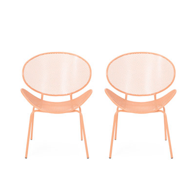 Sleek Chairs , Tapered Legs, 24.35"W X 33.66"H, Orange Modern Metal Chair 26.14"D, Orange, Stable Structure