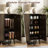 24 Pair Shoe Storage Cabinet With 2 Fluted Doors,adjustable Shelves,-2013306793