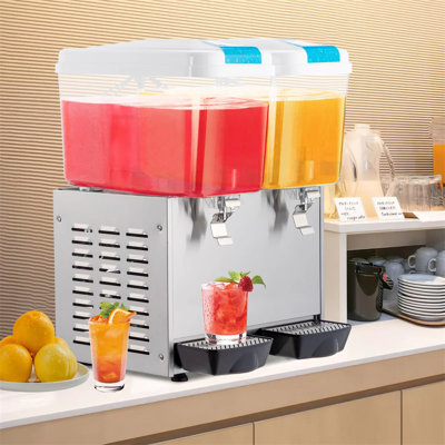 Distributeur de boissons 9,6 gallons 270 W 110 V 2 réservoirs pour boissons fraîches et jus