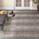 Striped Handmade Tufted Wool Brown Area Rug
