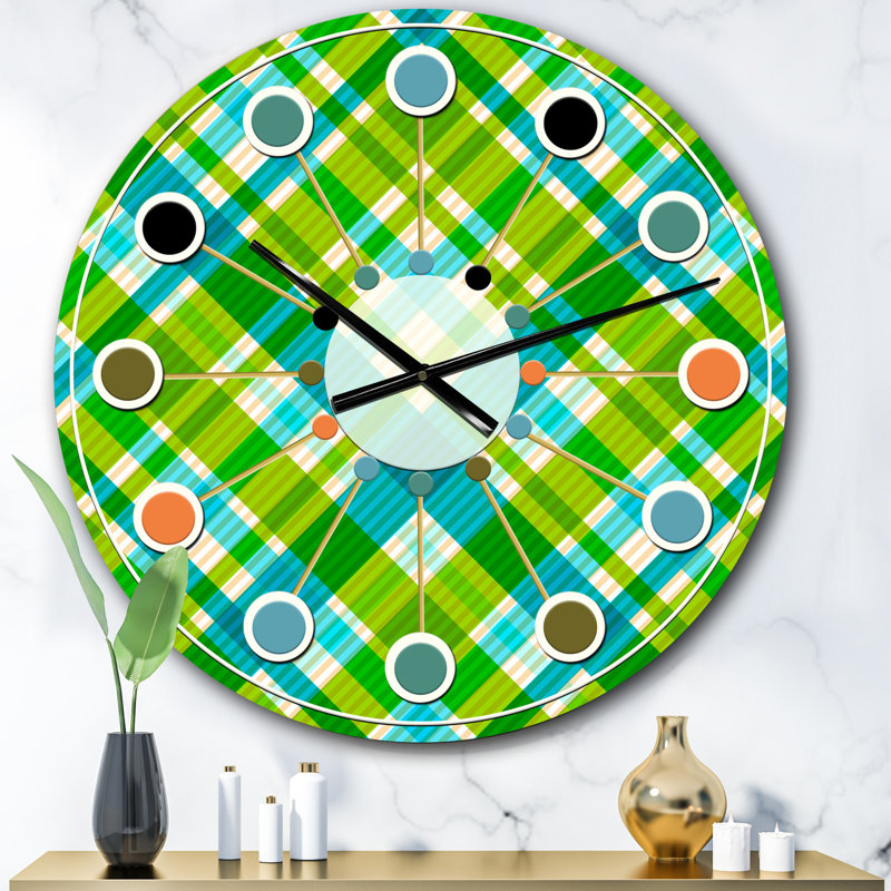 Horloge murale Tartan, Surdimensionné