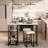 Dining Table Set for 2, Kitchen Island Bar Table Set with Storage, Faux Marble Table and 2 Stools