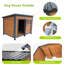 Grande niche pour chien en bois massif de 45 po, toit en plastique PVC imperméable, portes en bois respirantes