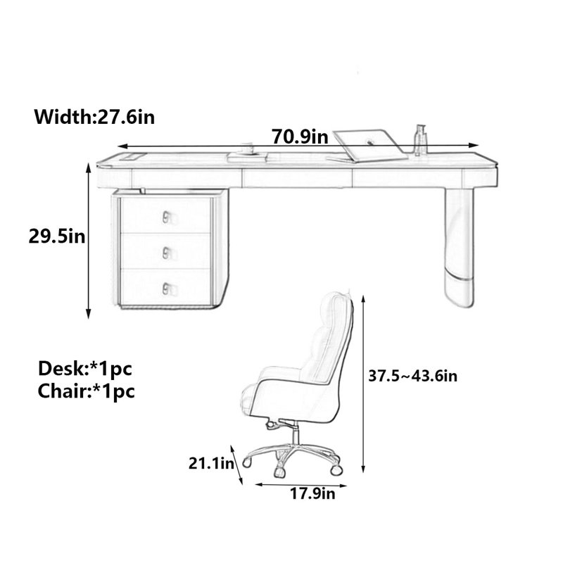 Dittmer, 29.5" H x 70.9" W x 27.6" D