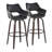 Sarah Fixed-Height Faux Leather Bar & Counter Stools with Bent Wood Legs & Round Footrest-100169894-100169896