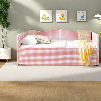 Lits simples avec rangement, lit gigogne en bois aggloméré, guingan moderne, chambre d'enfant