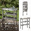 Établi de jardin compact en bois avec tablettes et crochets de rangement pour l'organisation du patio-1079644872