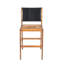 4 pièces Tabouret de bar extérieur noir en bois d'acacia massif et osier tissé Arly-130776677