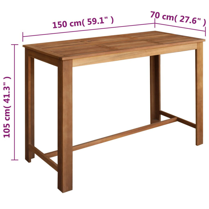Tabouret de bar et tabouret de comptoir de cuisine, 7, L 59 po x l 27,6 po x H 41,3 po