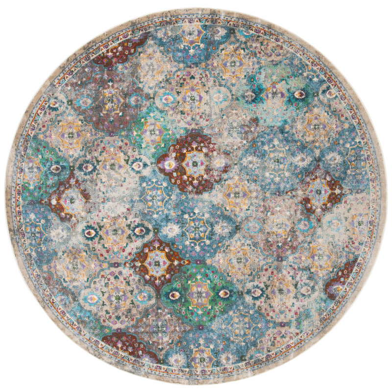 Marques Performance Geometric Rug, Round 6'7"