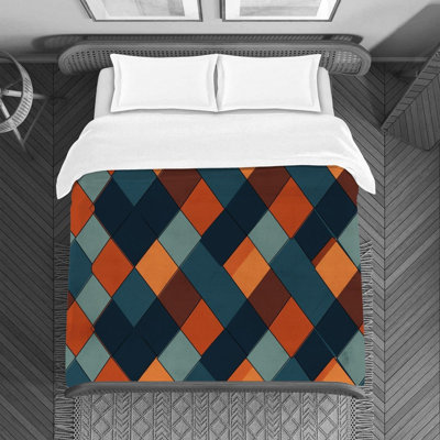  Housse de couette à carreaux bleu tartan
