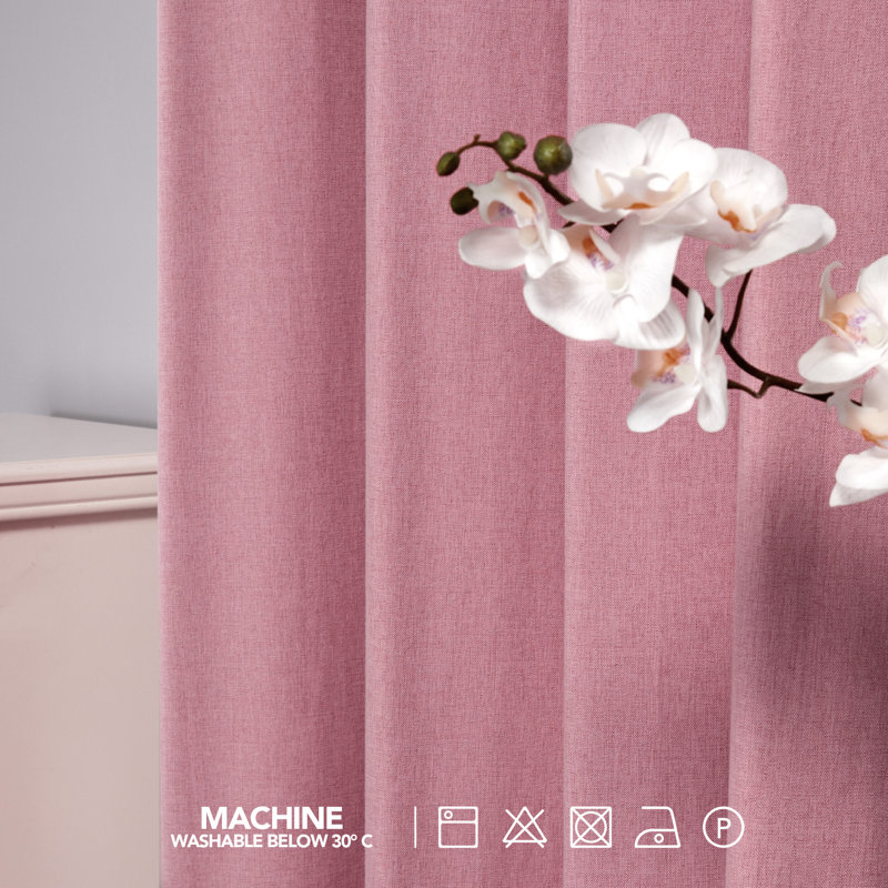 Ipswich Blackout Thermal Grommet Curtain Panels, 52" W x 54" L, Pink
