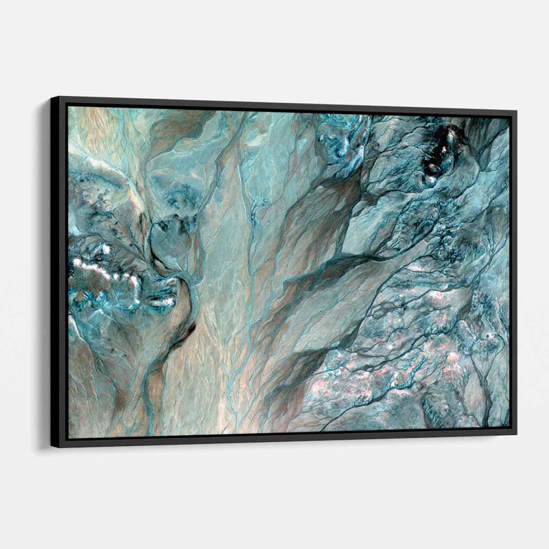 Gokhan Blue Water - impression, H 12 po x l 16 po, Cadre noir