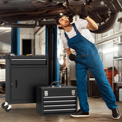 Dray 20.6'' W 5 -Drawer Steel Combination Set with Wheels